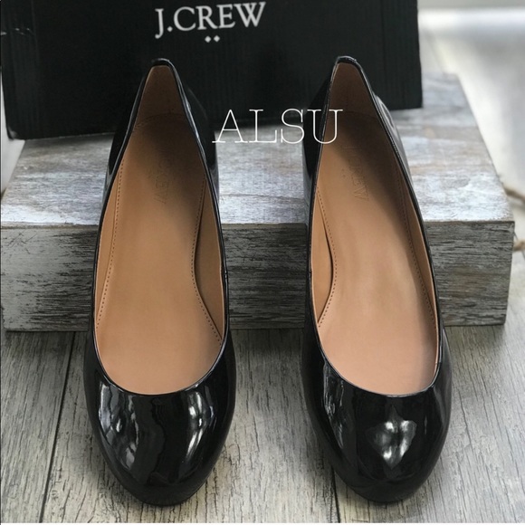 J.CREW Patent Balet Mirror Heel Flats Black W AUTH - Picture 7 of 8